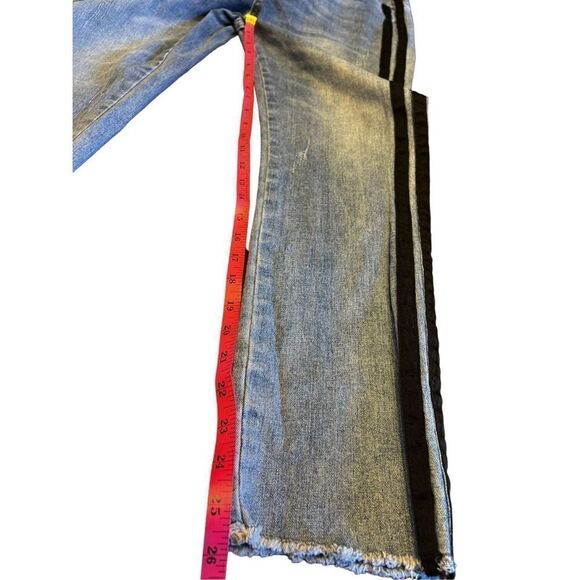Velvet heart denim Louie high rise straight crop tuxedo striped raw hem Jeans 27 - Picture 7 of 9